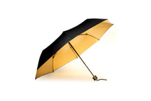 Load image into Gallery viewer, Black & Gold Travel Umbrella