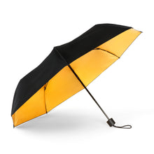 Load image into Gallery viewer, Black & Gold Travel Umbrella