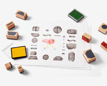 Load image into Gallery viewer, Shape Stamps Set with Ink Pads
