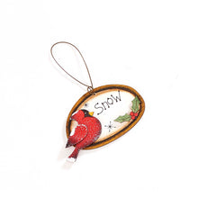Load image into Gallery viewer, Wooden Cardinal Tag Ornament, 8 Styles