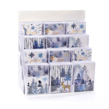 Load image into Gallery viewer, Fireside Blue & Gold Christmas Card, 6 Styles