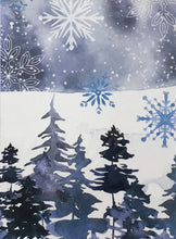 Load image into Gallery viewer, Fireside Blue & Gold Christmas Card, 6 Styles