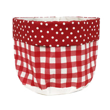 Load image into Gallery viewer, Red & White Scandi Christmas Paper Basket