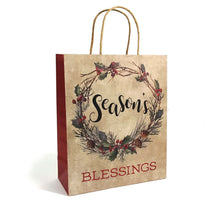 Load image into Gallery viewer, Paper Gift Bag with Christmas Greenery, 2 Styles