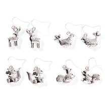 Load image into Gallery viewer, Earrings, Drop, Woodland Friends Christmas