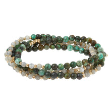 Load image into Gallery viewer, Stone Duo Wrap Bracelet, Labradorite & Afr. Turqse
