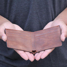 Load image into Gallery viewer, Men's Bifold Wallet, Distressed Camel