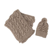 Load image into Gallery viewer, Cable Knit Scarf & Hat Set, 4 Asst. Colours