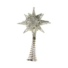 Load image into Gallery viewer, Silver Glitter Star Tree Topper, 2 Styles
