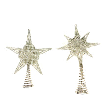Load image into Gallery viewer, Silver Glitter Star Tree Topper, 2 Styles