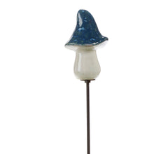Load image into Gallery viewer, Ceramic Blue/Green Mushroom Plant Pick, 6 Styles
