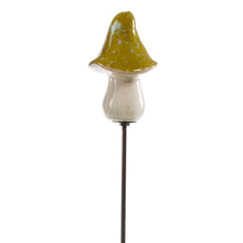 Load image into Gallery viewer, Ceramic Blue/Green Mushroom Plant Pick, 6 Styles