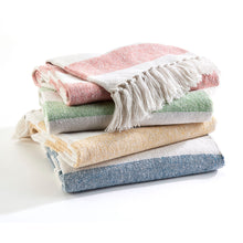 Load image into Gallery viewer, Handwoven Striped Throw Blanket, 4 Styles