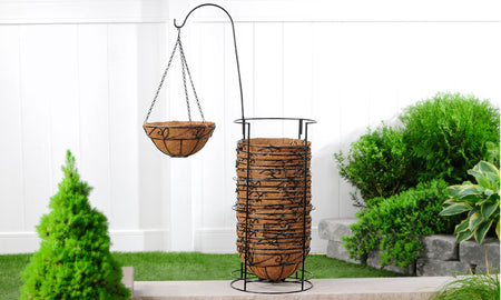 Planter, 12in, Metal Coco-Lined Hanging Basket