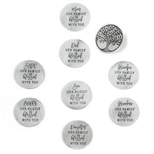 Load image into Gallery viewer, Metal Tree of Life Token with Sentiment, 8 Styles