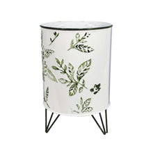 Load image into Gallery viewer, Pot, 7in, Metal, Stamped Floral with Stand, Green