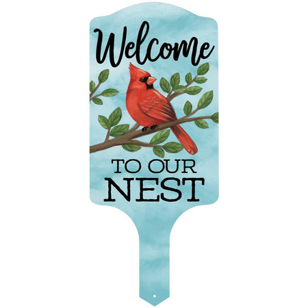 Welcome To Our Nest Sign Metal Stake, 15.5in