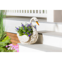 Load image into Gallery viewer, Planter, Metal, White Swan