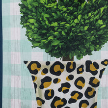 Load image into Gallery viewer, Welcome Leopard Print Topiary Burlap House Flag