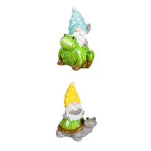 Load image into Gallery viewer, Terracotta Traveling Gnome with Garden Friend, 8in