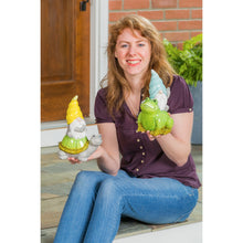 Load image into Gallery viewer, Terracotta Traveling Gnome with Garden Friend, 8in