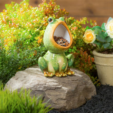 Load image into Gallery viewer, Terracotta Open-Mouth Frog Bird Feeder