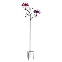 Load image into Gallery viewer, Solar Lotus Flower Wind Spinner Garden Stake, 92in