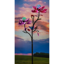Load image into Gallery viewer, Solar Lotus Flower Wind Spinner Garden Stake, 92in