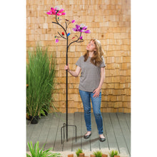 Load image into Gallery viewer, Solar Lotus Flower Wind Spinner Garden Stake, 92in