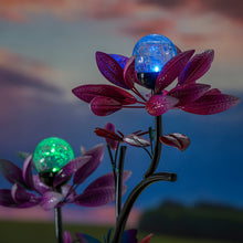 Load image into Gallery viewer, Solar Lotus Flower Wind Spinner Garden Stake, 92in