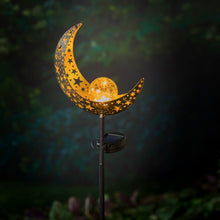 Load image into Gallery viewer, Solar Sun & Moon Garden Stake, 30in