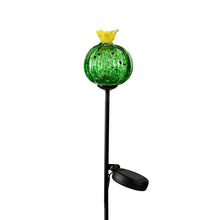 Load image into Gallery viewer, Solar Art Glass Cactus Garden Stake, 23in