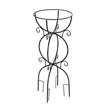 Load image into Gallery viewer, Scroll Trellis Metal Bird Bath Stand, Black