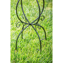 Load image into Gallery viewer, Scroll Trellis Metal Bird Bath Stand, Black