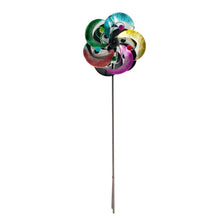 Load image into Gallery viewer, Mini Flower Wind Spinner Garden Stake, 18in
