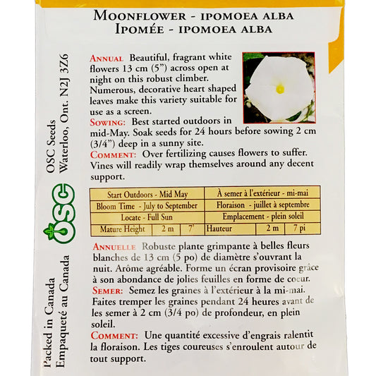 Ipomoea - Moonflower Seeds, OSC