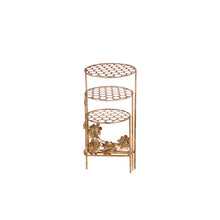Load image into Gallery viewer, 3 Tier Collapsible Plant Stand, Gold Floral