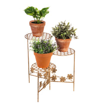 Load image into Gallery viewer, 3 Tier Collapsible Plant Stand, Gold Floral