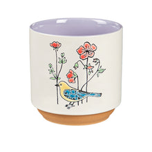 Load image into Gallery viewer, Pot, 3.5in, Ceramic, Spring Birds with Flowers