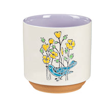 Load image into Gallery viewer, Pot, 3.5in, Ceramic, Spring Birds with Flowers