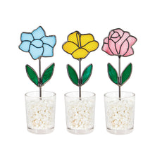 Load image into Gallery viewer, Stained Glass Flower in Glass Vase, 6in