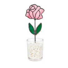 Load image into Gallery viewer, Stained Glass Flower in Glass Vase, 6in