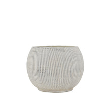 Load image into Gallery viewer, Pot, 4in, Terracotta, Round w/Textured Lines White