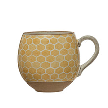Load image into Gallery viewer, Stoneware Mug with Bee Pattern/Inside Image, 12oz