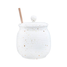 Load image into Gallery viewer, Stoneware Honey Jar with Honey Dipper, Speckled