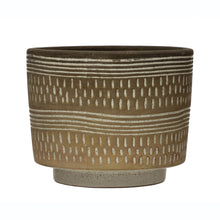 Load image into Gallery viewer, Pot, 7in, Stoneware, Debossed Lines Pattern