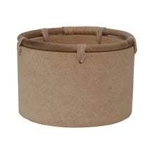 Load image into Gallery viewer, Pot, 8in, Cement, Buff with Rattan Rim