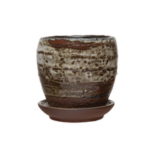 Load image into Gallery viewer, Pot, 2in, Stoneware, Reactive Glaze with Saucer