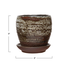 Load image into Gallery viewer, Pot, 2in, Stoneware, Reactive Glaze with Saucer