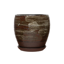 Load image into Gallery viewer, Pot, 5in, Stoneware, Reactive Glaze with Saucer